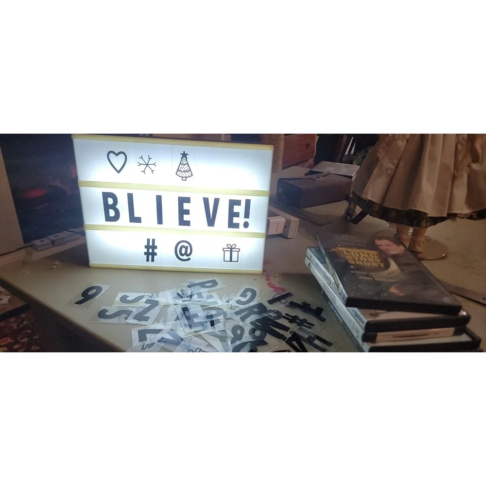Mini Marquee Leisure Arts Light Box LED USB 96 Slides Alphabet #s Symbols
